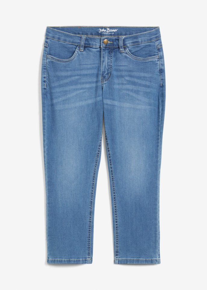 7/8-Jeans, Komfort-Stretch in blau von vorne - John Baner JEANSWEAR