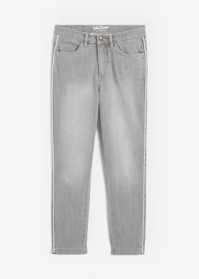 7/8 Komfort-Stretch-Jeans, Skinny in grau von vorne - John Baner JEANSWEAR