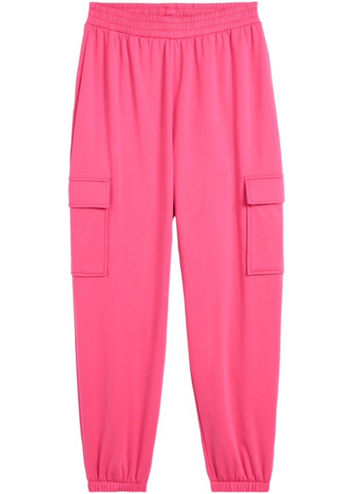 Mädchen Sport Cargohose in pink von vorne - bpc bonprix collection