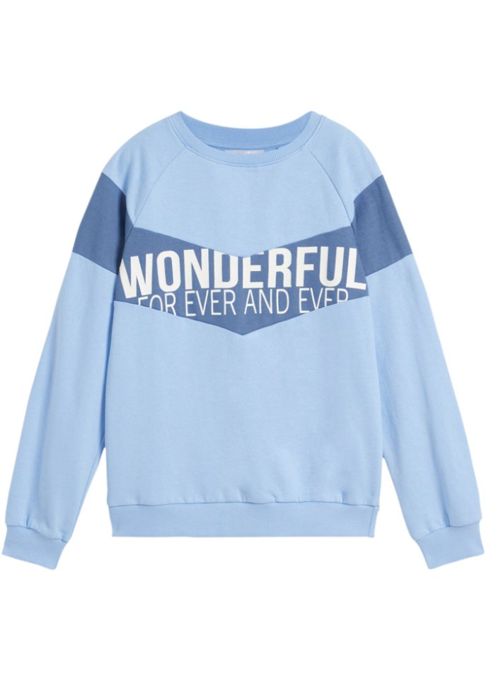 Mädchen Sweatshirt aus Bio Baumwolle in blau von vorne - bpc bonprix collection
