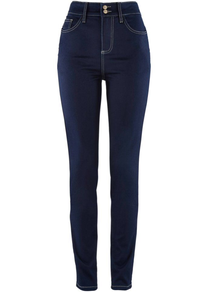 Slim Jeans High Waist, classic in blau von vorne - bpc bonprix collection