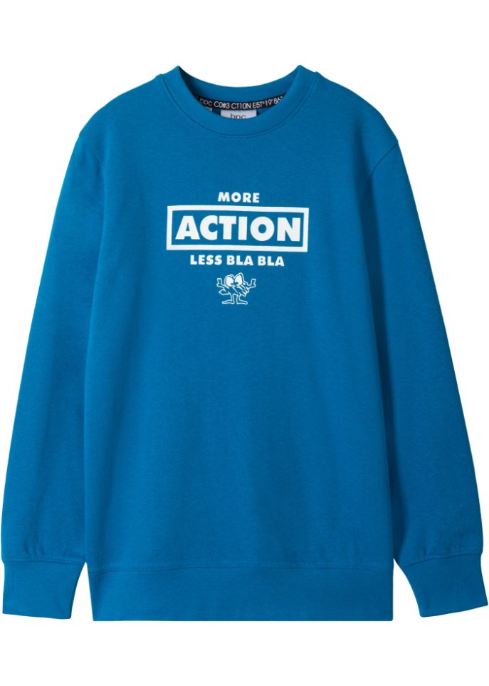 Sweatshirt mit Druck in blau von vorne - bpc bonprix collection
