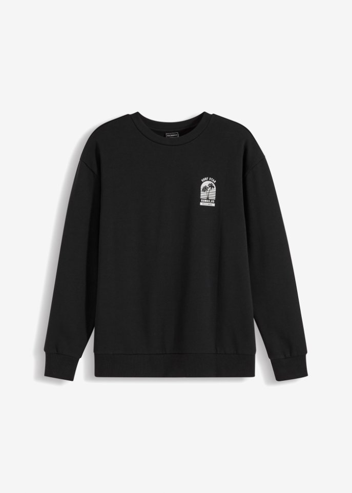 Sweatshirt aus Bio Baumwolle, Loose Fit in schwarz von vorne - RAINBOW