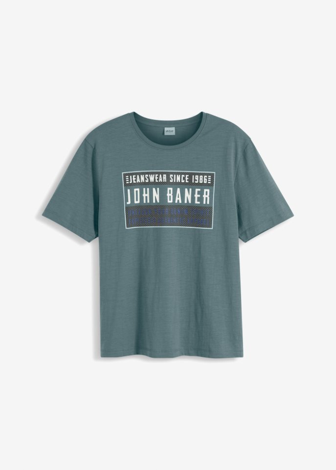T-Shirt, Loose Fit in grau von vorne - John Baner JEANSWEAR
