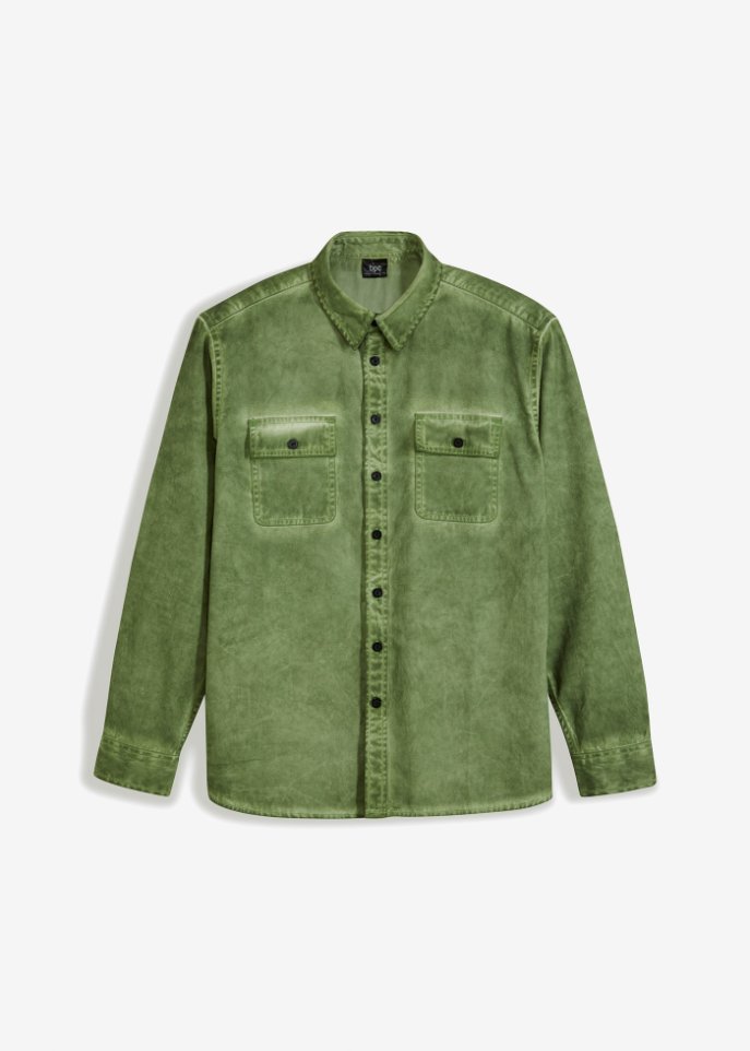 Langarmhemd in grün von vorne - bpc bonprix collection