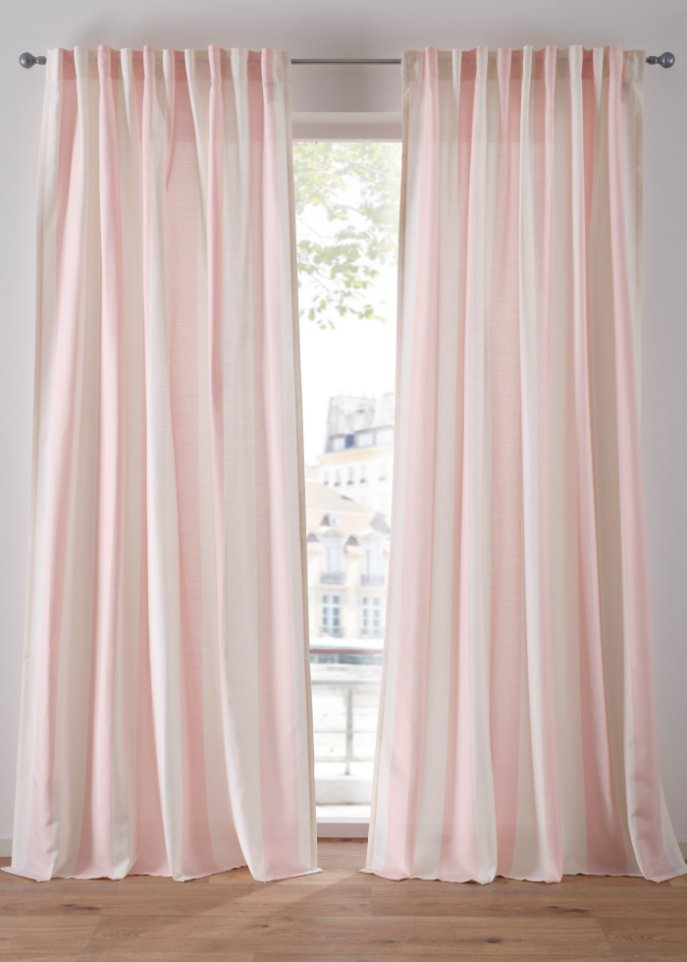 Vorhang mit recyceltem Polyester (1er Pack) in rosa - bpc living bonprix collection