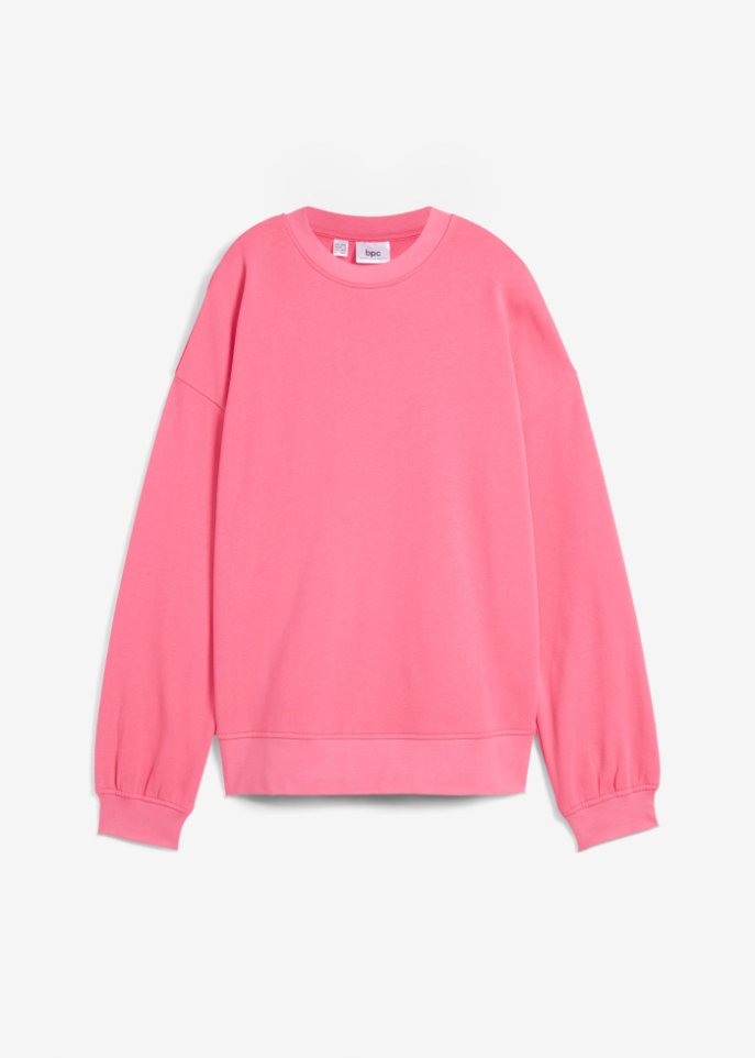 Sweatshirt mit überschnittenen Schultern in pink von vorne - bpc bonprix collection