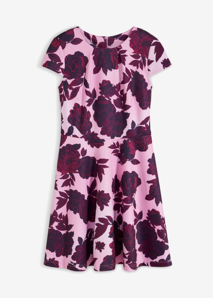 Kleid mit Blumen-Druck in rosa von vorne - BODYFLIRT boutique