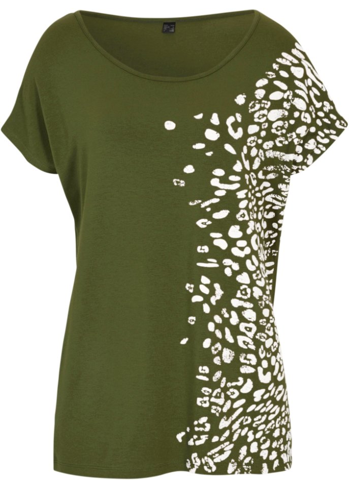 Shirt mit nachhaltiger Viskose in grün von vorne - bpc selection
