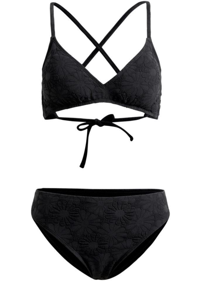 Bustier Bikini (2-tlg.Set) in schwarz von vorne - RAINBOW