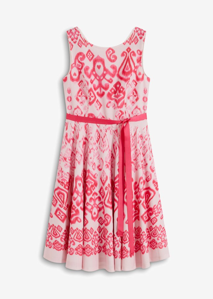 Kleid mit Bindeband in pink von vorne - BODYFLIRT boutique