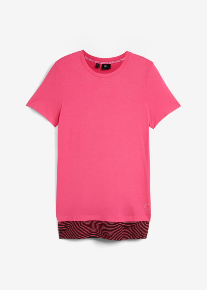 Sport-Longshirt in 2-in-1-Optik in pink von vorne - bpc bonprix collection