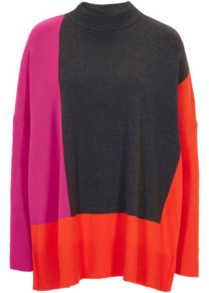 Pullover mit nachhaltiger Viskose in pink von vorne - bpc selection