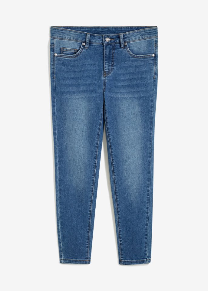 Skinny Jeans, Mid Waist in blau von vorne - BODYFLIRT