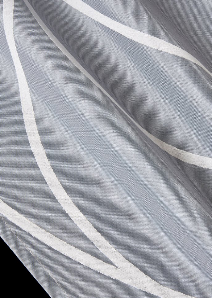 Eleganter Vorhang mit modernem Wellen Design - Kräuselband grau