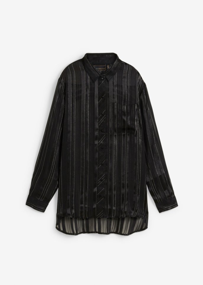 Bluse mit Metallicgarn in schwarz von vorne - bpc selection