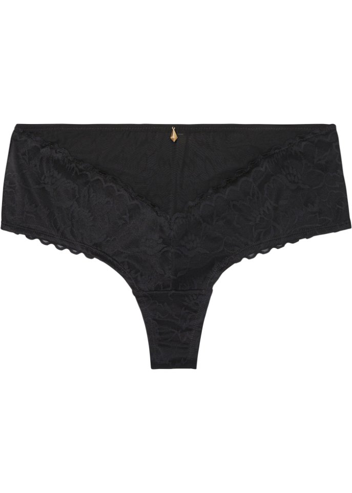 String Panty in schwarz von vorne - BODYFLIRT