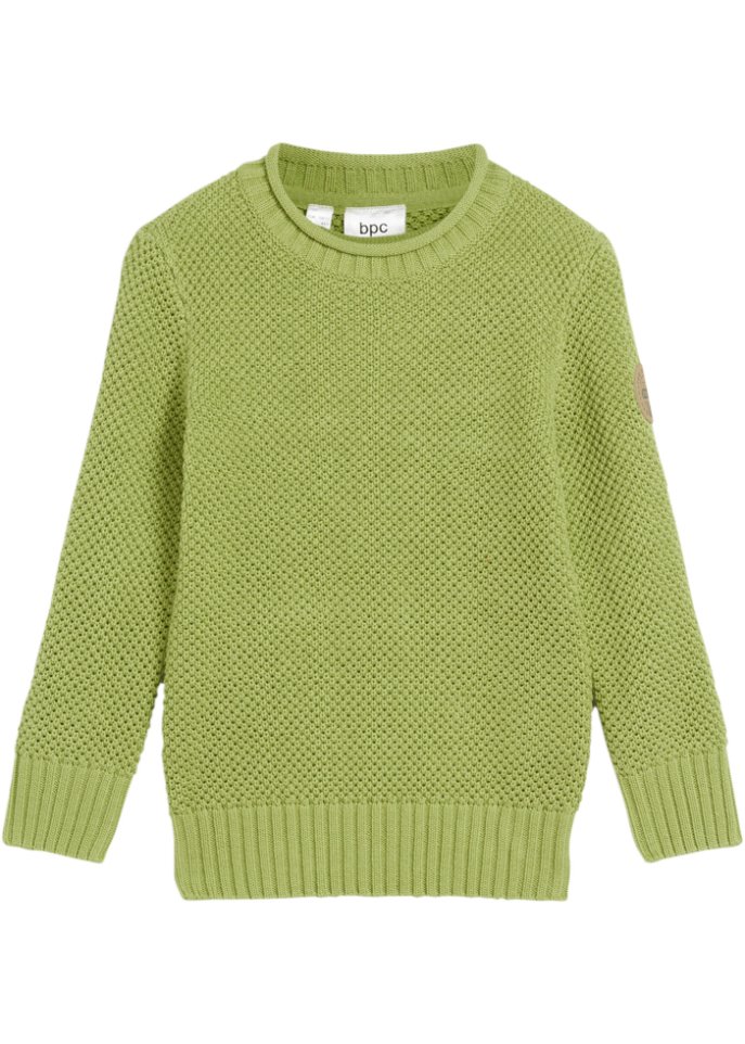 Jungen Pullover  in grün von vorne - bpc bonprix collection