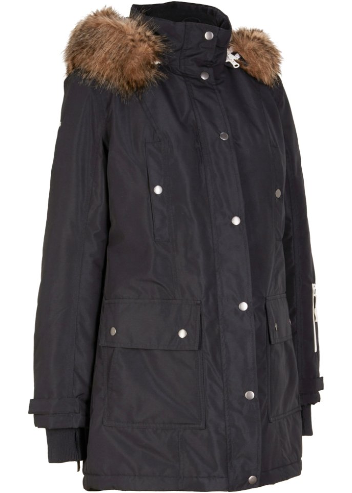 Outdoor-Funktions-Jacke mit Kapuze, wasserdicht in schwarz von vorne - bpc bonprix collection