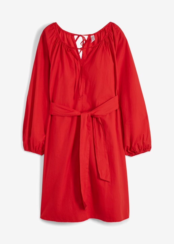 Blusenkleid mit Schleifendetail in rot von vorne - RAINBOW