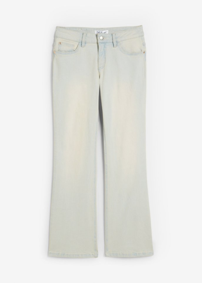 Wide Leg Jeans Mid Waist, Tinting in blau von vorne - John Baner JEANSWEAR