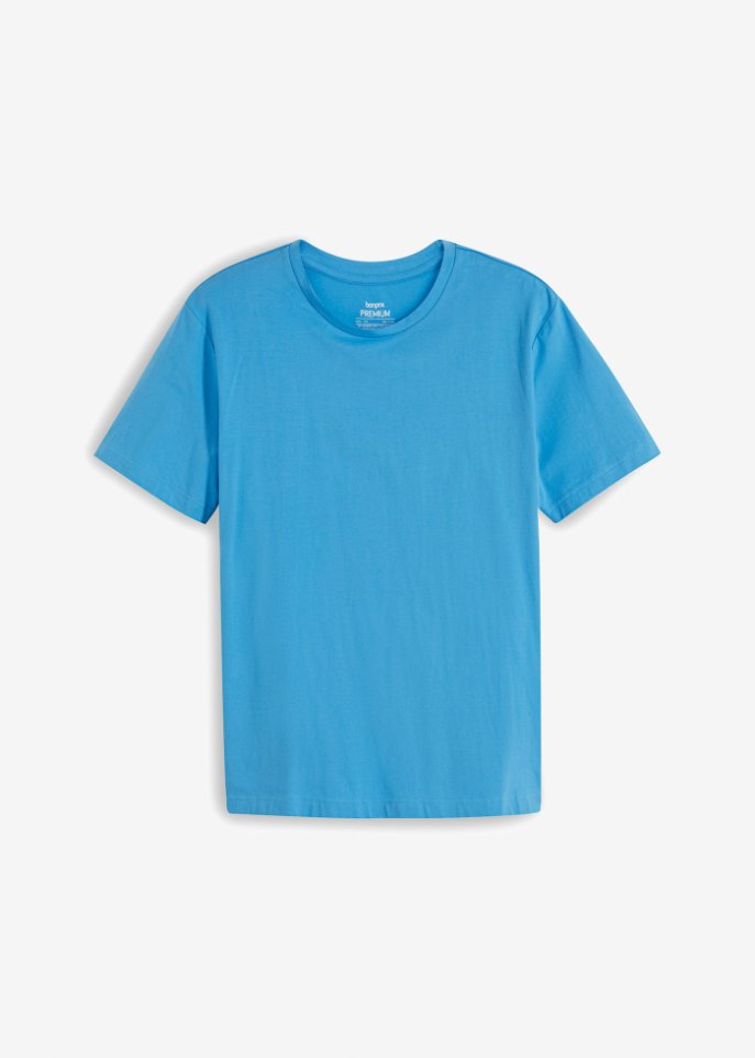 Essential Seamless T-Shirt aus Bio Baumwolle in blau von vorne - bpc bonprix collection