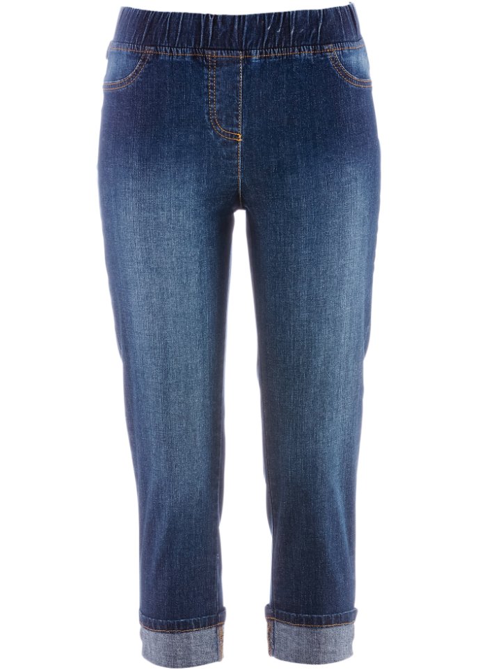 Slim Fit Jeans, Mid Waist, Baumwolle in blau - bpc bonprix collection