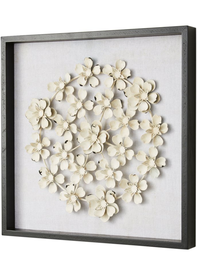 Wanddeko mit Blumen in grau - bpc living bonprix collection