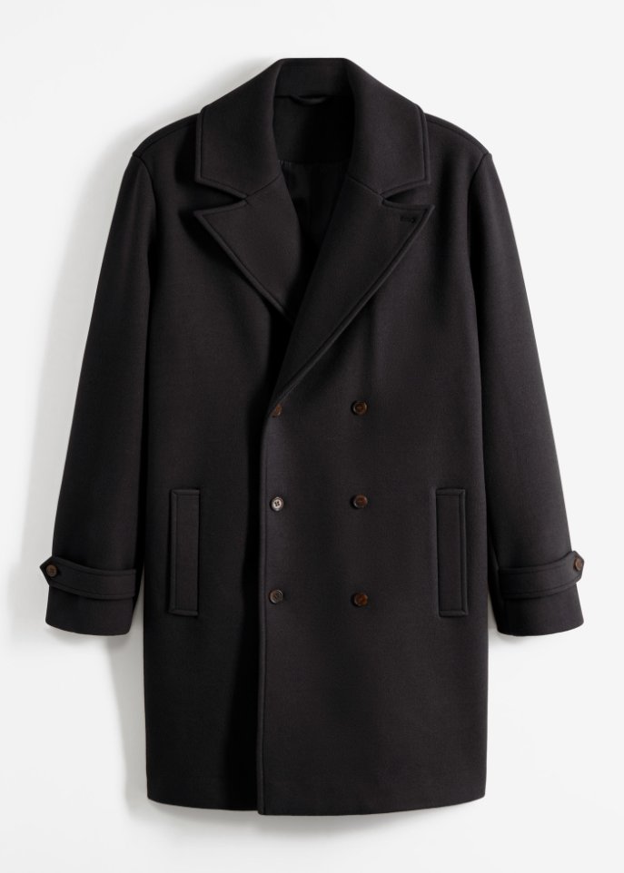 Blazer-Mantel mit Woll-Anteil in schwarz von vorne - bpc selection