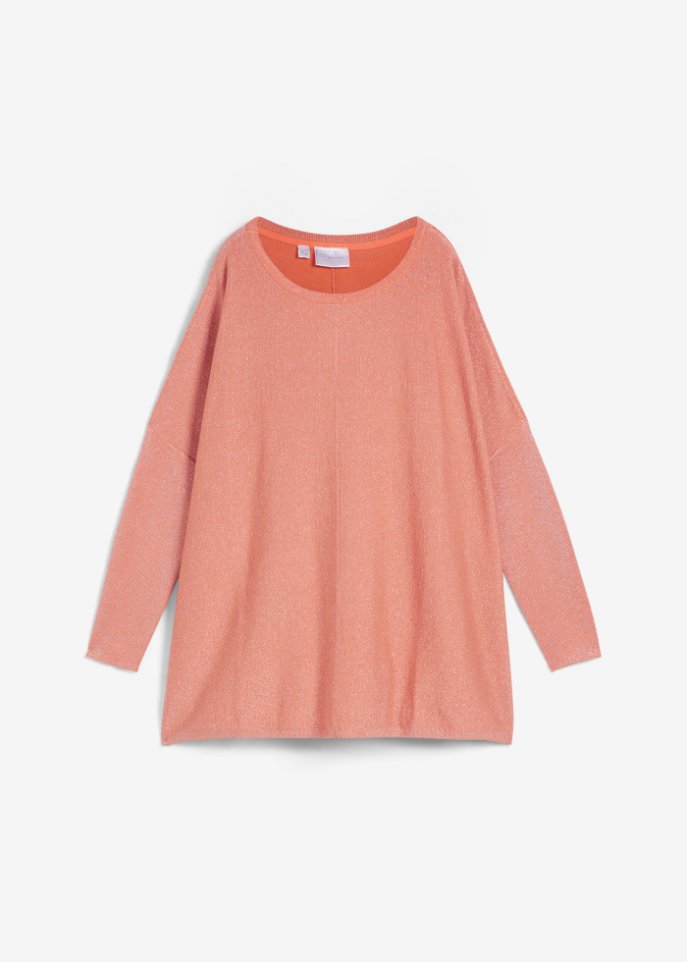 Oversize-Pullover mit Lurex in orange von vorne - bpc selection