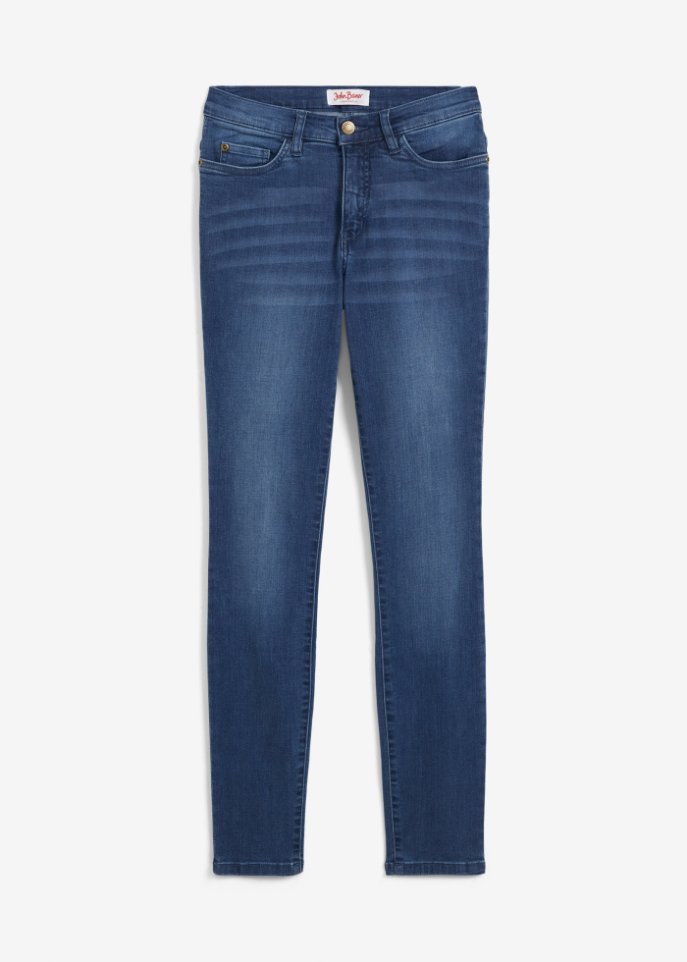 Slim Jeans High Waist, Shaping in blau von vorne - John Baner JEANSWEAR