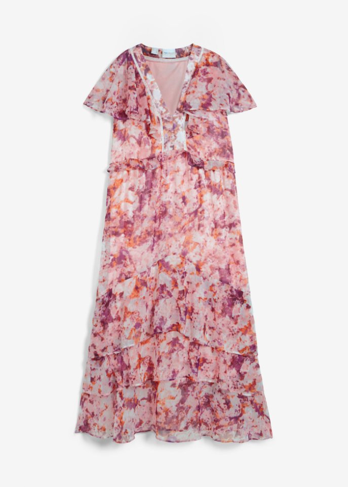 Kleid mit Volants in lila von vorne - bpc selection