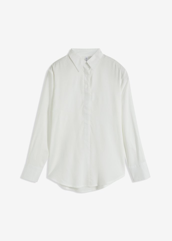 Oversize-Bluse in weiß von vorne - RAINBOW