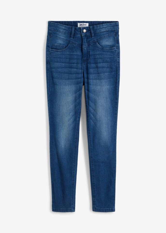 Skinny Jeans High Waist, Soft  in blau von vorne - John Baner JEANSWEAR