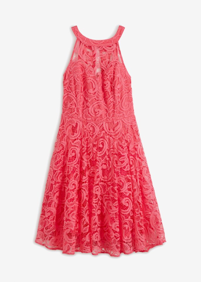 Kleid mit Spitze  in pink von vorne - BODYFLIRT boutique