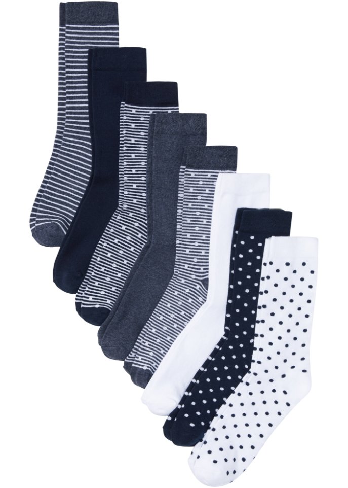 Socken mit  Bio-Baumwolle (8er Pack)  in blau von vorne - bpc bonprix collection