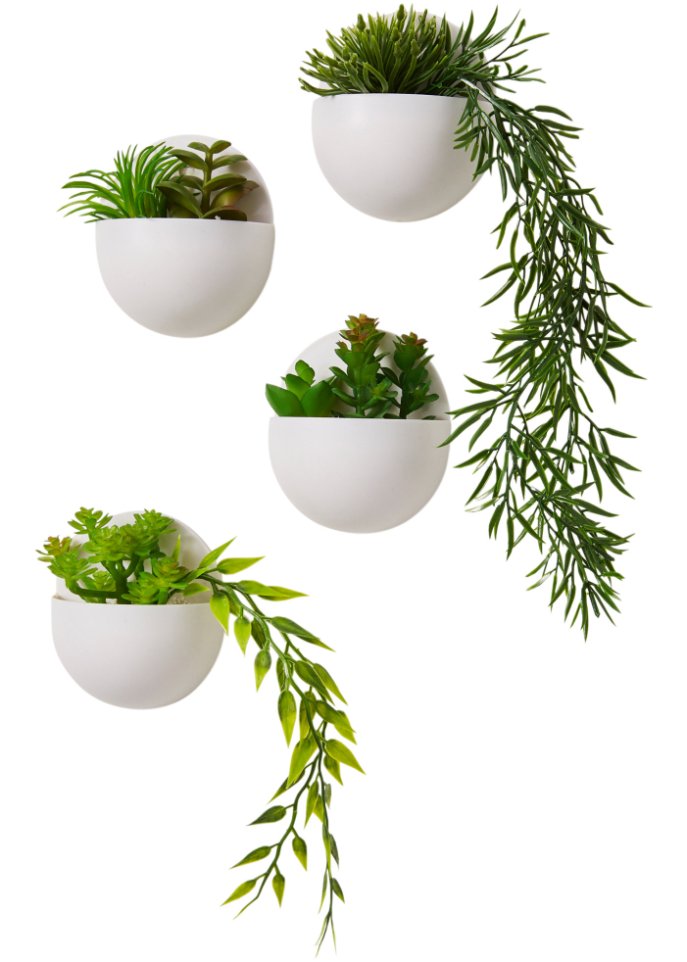 Kunstpflanze Sukkulenten zum Hängen (4-tlg.Set) in grün - bpc living bonprix collection