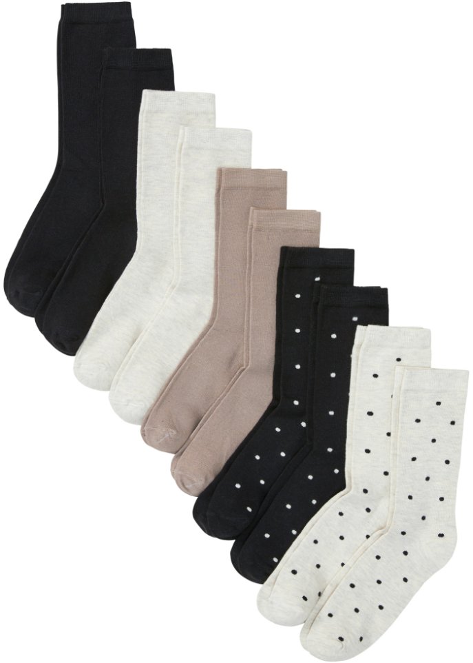 Socken mit Bio-Baumwolle (10er Pack) in schwarz von vorne - bpc bonprix collection