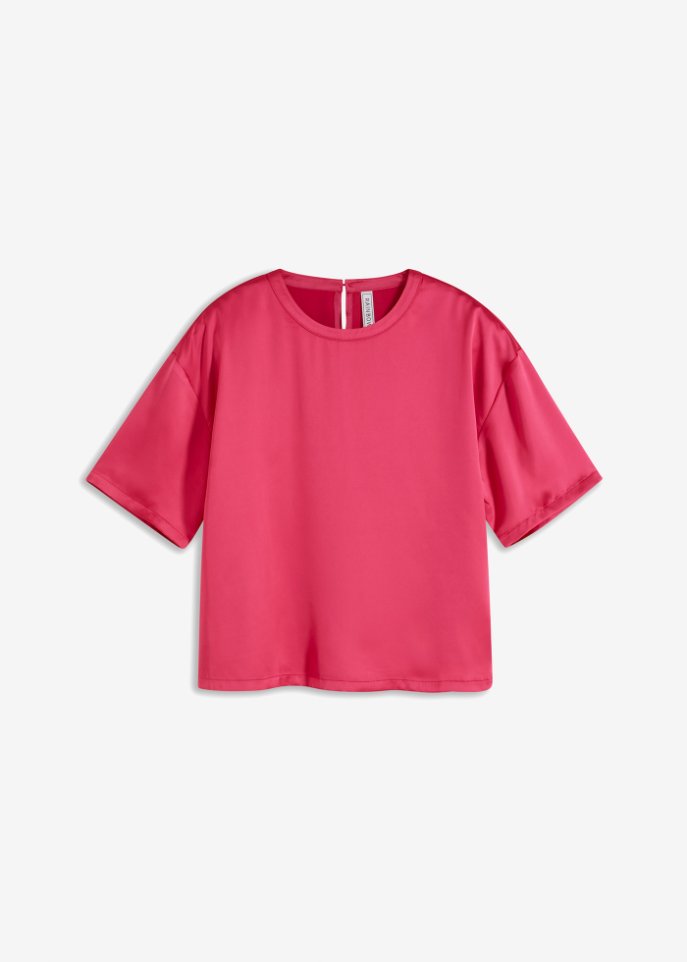 Satin-Blusenshirt in pink von vorne - RAINBOW