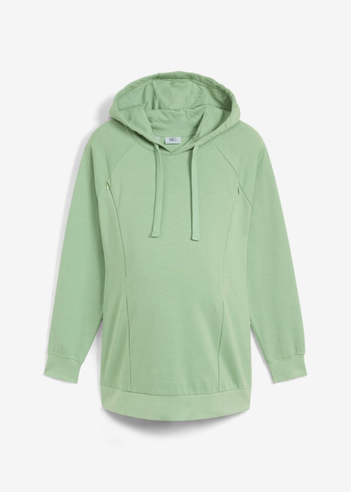 Umstands-Sweatshirt / Still-Sweatshirt mit Bio-Baumwolle in grün von vorne - bpc bonprix collection