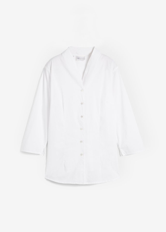 Bluse mit Stehkragen in weiß von vorne - bpc selection
