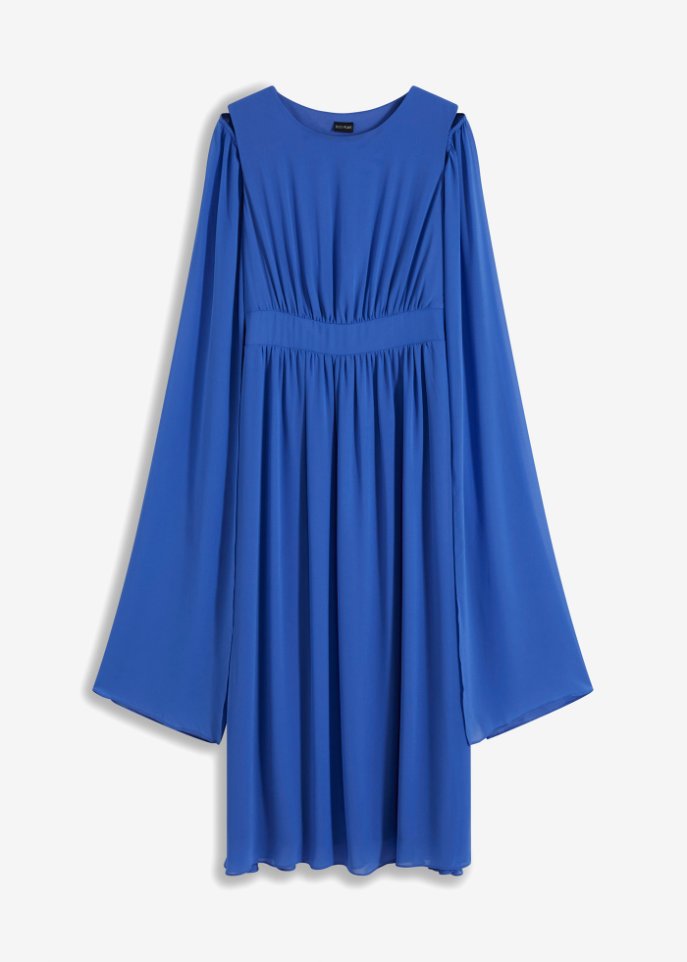 Kleid mit abnehmbaren Ärmeln in blau von vorne - BODYFLIRT