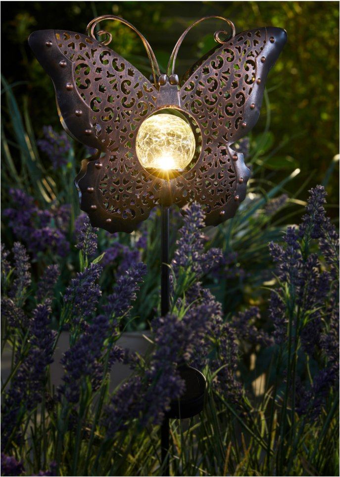 Solar Gartenstecker mit Schmetterling in schwarz - bpc living bonprix collection