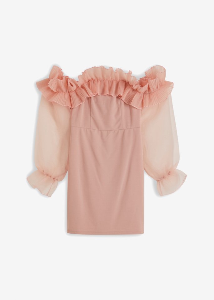 Carmen-Kleid  in rosa von vorne - BODYFLIRT boutique