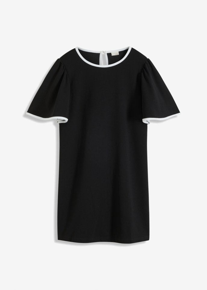Kleid mit Glockenärmeln  in schwarz von vorne - BODYFLIRT boutique