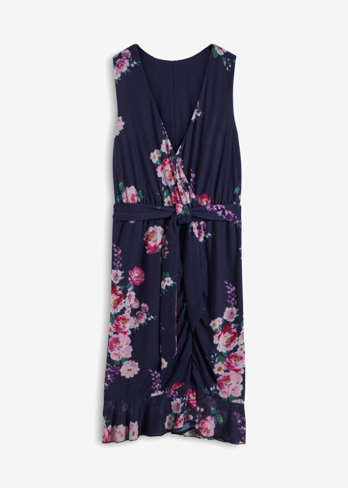 Kleid mit Rüschen  in blau von vorne - BODYFLIRT boutique