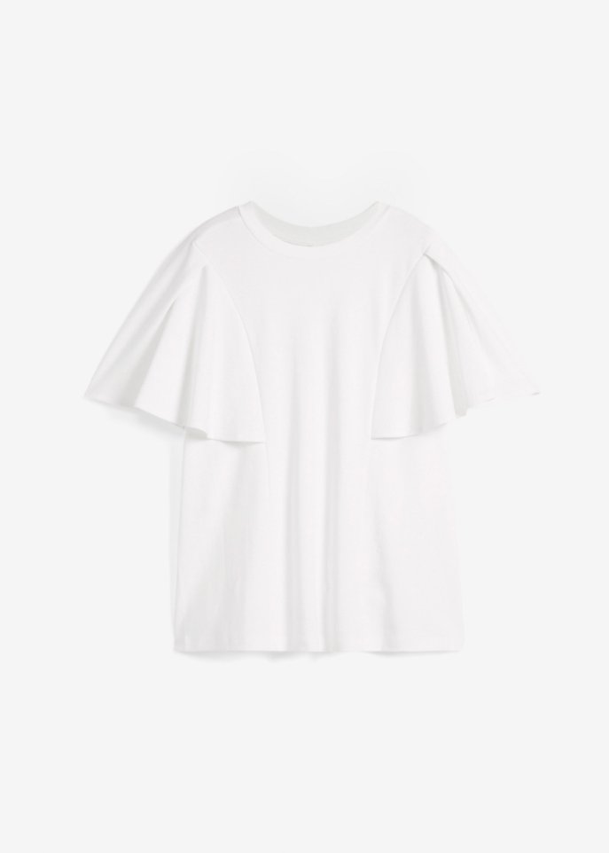 Shirt mit Cape-Sleeves in weiß von vorne - bpc selection