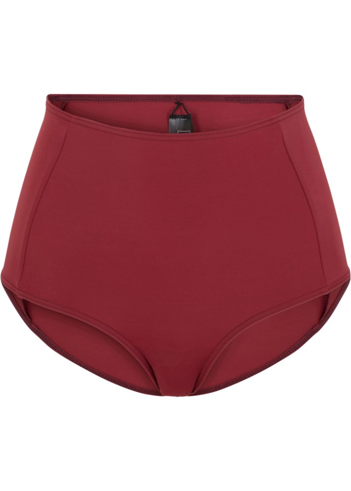 High waist Bikinihose aus recyceltem Polyamid in rot von vorne - bpc selection