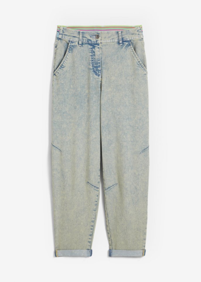 Jeans mit Vintagewaschung in blau von vorne - bpc bonprix collection