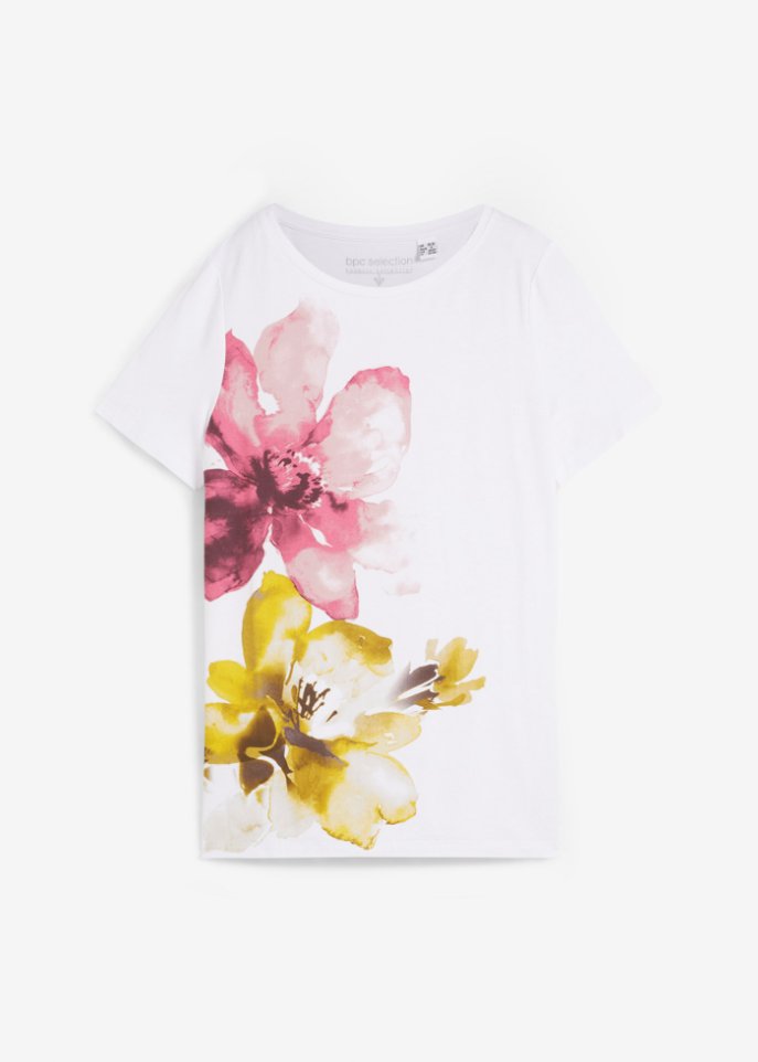 Shirt mit Blumendruck in weiß von vorne - bpc selection